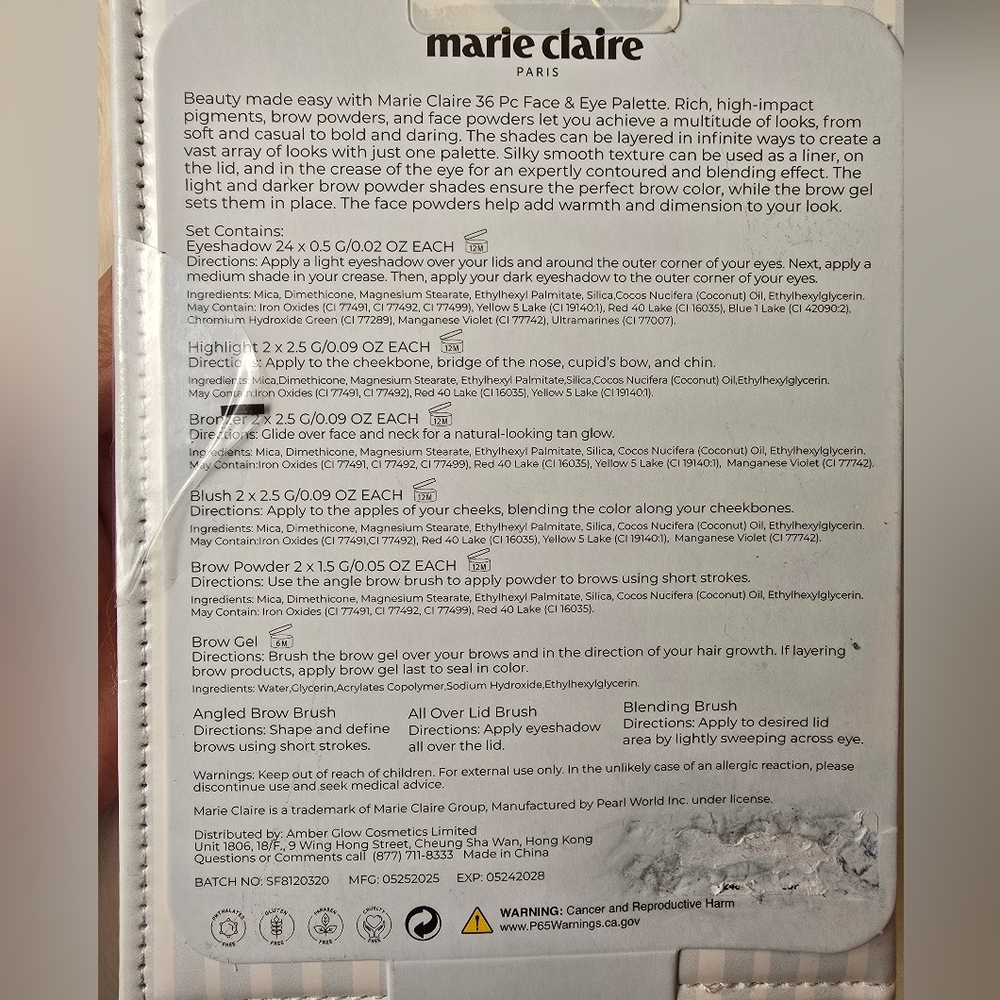 🎀Marie Claire Flawless Beauty Face, Eye Palette, and Brushes Set🎀 - Picture 8 of 8
